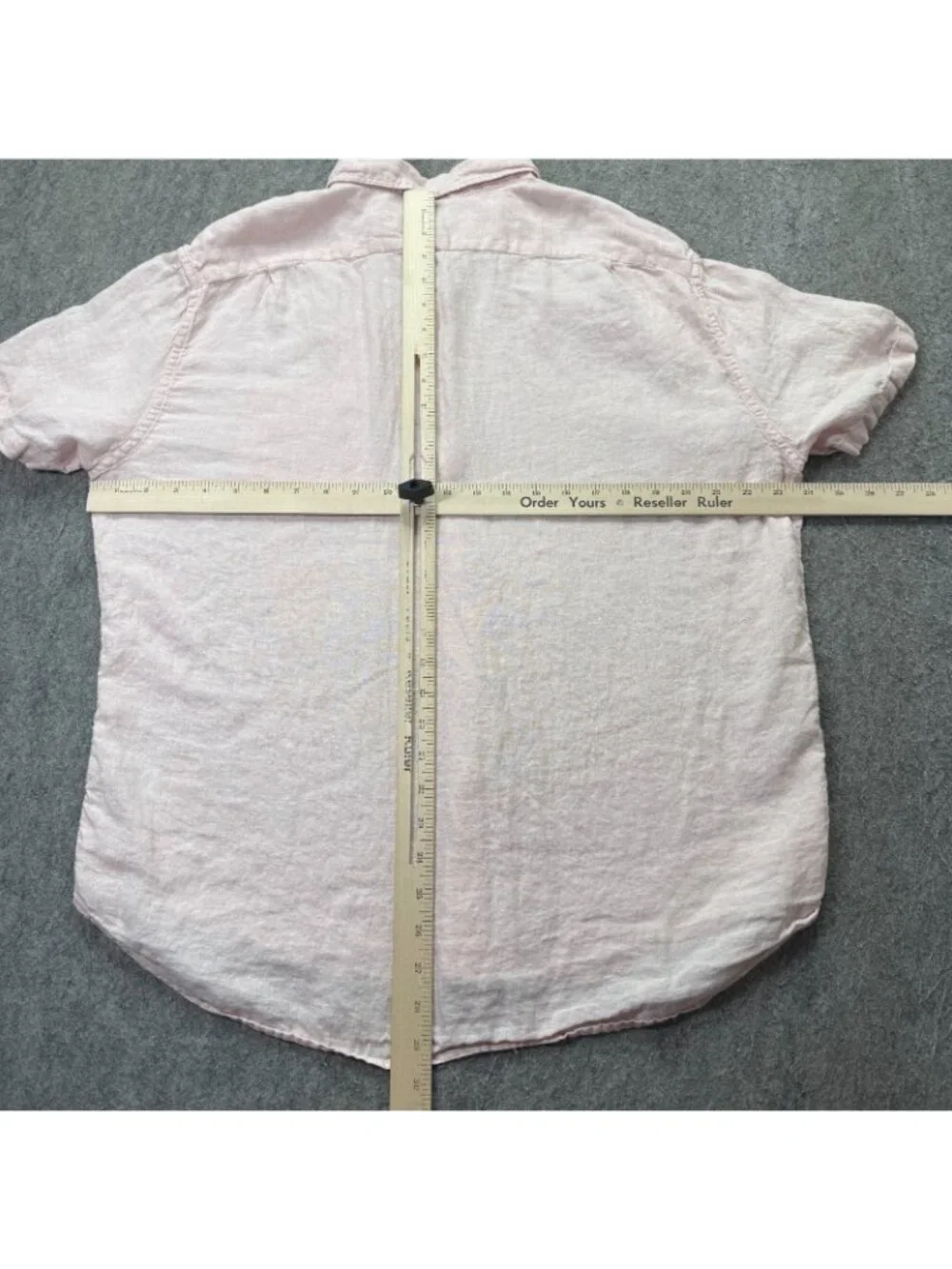 J.Crew Linen Shirt Men XL Pink Solid Classic Fit Short Sleeve Button-Down